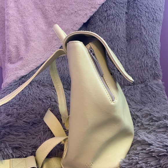 Matt & Nat VEGAN Leather Back Pack Pastel Yellow Eco Friendly Recycled Lining - Picture 4 of 8